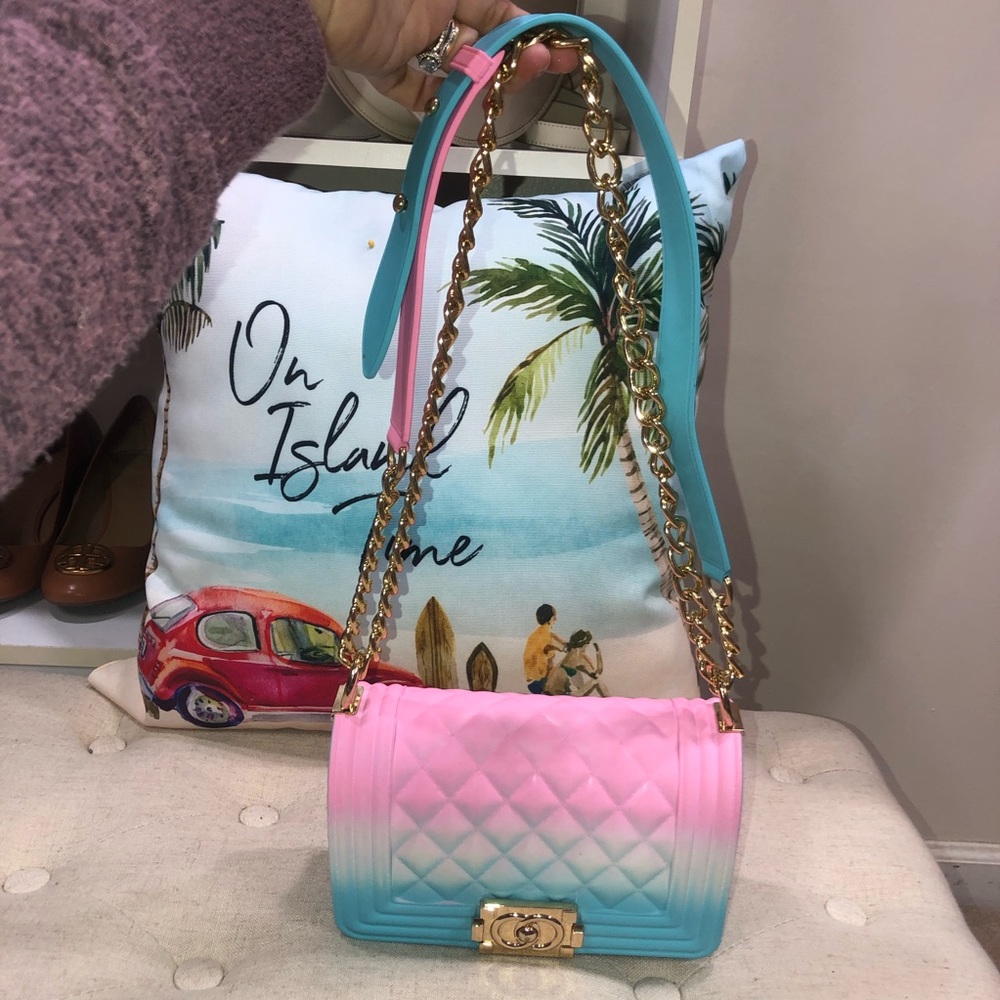 Luxury Rainbow Jelly Chain Crossbody Bag Excellent Condition - Picture 6 of 11